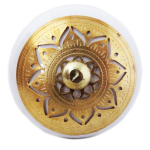 Les Tr&eacute;sors De Lily [A3123] - Kuldvalge Boho keraamiline m&ouml;&ouml;blinupp - 60x40 mm kuld