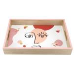 Les Tr&eacute;sors De Lily [R6809] &ndash; puidust kandik 'Arty' roosa valge (n&auml;gu) - 36x25x5 cm Heleroosa