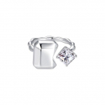 ANENJERY Ebaregulaarne maagiline peegel l&auml;ikiv valge tsirkoonist s&otilde;rmus Naise isikup&auml;ra disain Kerge luksuslik avatud disainiga s&otilde;rmus Resizable