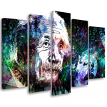 Viieosaline pildil&otilde;uenditr&uuml;kk Albert Einstein 100x70 lilla