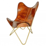 Nahast Vintage Relax Arm Butterfly Tooli kokkupandav iste Modern Sling Loung Accent 29.5x29.5x36 parkkoor