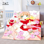 Cardcaptor Sakura Anime Kawaii Girl Throw tekk Magamistoa diivani kate &Otilde;huke voodikate J&otilde;ulud Navidad Kingitus Kodutoa sisustus 75cm x 90cm