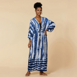 EDOLYNSA 2023. aasta suvine naiste Aafrika kimonokardigan, pikk lahtine eesmine kerge jakk, millel on lipsutav &scaron;ikk ujumistrikoo kate Q1314 One size sinine