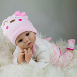 NPK 55 cm Reborn Baby Doll Elutruu pehme silikoon realistlik p&auml;riselu nuku m&auml;nguasi kingitus 55cm white