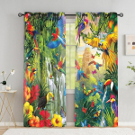Metsloomade aknakardinad Tiger Lion Pimendavad kardinad elutoa kardinatele K&otilde;rge varjutus (70&ndash;90 %)2 paneeli W80 X H183cm X 2