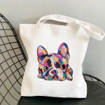 2021 Shopper Zoe v&auml;rviline koer Prinditud kandekott naistele Harajuku shopper k&auml;ekott t&uuml;druk &Otilde;lakott Lady Canvas kott 24*26cm