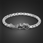 Vintage meeste Tai h&otilde;bedane draakoni k&auml;ev&otilde;ru Korea meessoost mudelid ehtsad 100 % 925 h&otilde;bedast 4,5 mm karbikett, k&auml;ev&otilde;ru ehted 20cm