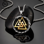 Punk Vikings Dragon Roostevabast terasest Kaelakee Meeste P&otilde;hjamaade Runes Ripats Kolmnurk Vegvisir Amulett Skandinaavia Ouroborose Ehted