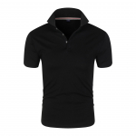 Suvetop meeste polos&auml;rk Pol&uuml;ester/spandex Meeste polosid K&otilde;rgekvaliteedilised spandexi &auml;rilised vabaaja rev&auml;&auml;ridega l&uuml;hikeste varrukatega meeste polosid S must