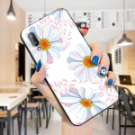 Moodne elegantne lille kroonlehtede mustriga pehme silikoonist TPU korpuse kate Samsung A01