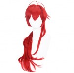 Anime 80cm Diluc parukas Genshin Impact Cosplay punased juuksed pikad lokkis stiilis kuumakindel t&auml;iskasvanud meestele naistele Halloweeni rollim&auml;ng 80CM punane