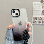 Glitter Gradient Color telefoni&uuml;mbris iPhone'ile 14 13 12 11 Pro Max Kahepoolne kaamerakaitse L&auml;bipaistev pehme IMD kate koos k&auml;ev&otilde;ruga iPhone 14 Pro Max must