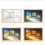 Valgustusega maal USB h&auml;mardusega dekoratiivmaal Magamistoa voodi&auml;&auml;rsed kaunistused ins internetipunane p&auml;ikesepaiste maal J&otilde;ulup&uuml;hade kingitused 23x17cm&autumn