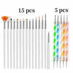 20 tk Nail Art Brush Akr&uuml;&uuml;lgeel UV-lakk manik&uuml;&uuml;ri t&ouml;&ouml;riistad 20pcs valge