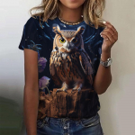 Vintage Animals Print Naiste T-s&auml;rgid Suvine mood l&uuml;hikeste varrukatega top 3d &ouml;&ouml;kulli prindiga Suurem&otilde;&otilde;tmelised naister&otilde;ivad naiste p&uuml;hade s&auml;rk L