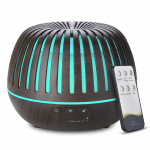 &Otilde;&otilde;nes puidutera eeterliku &otilde;li hajuti aroomiteraapiline &otilde;huniisutaja 7-v&auml;rvilise LED-valgusega kaugjuhtimispuldi aroomihajutiga AU