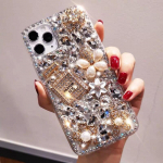 Luksuslik Rhinestone telefoni&uuml;mbris Bling Diamond Cote iPhone 13 14 15 11 12 Pro Max Xr Xs 8 7 Plus jaoks iphone 15 pro
