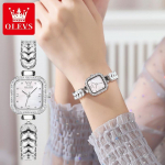OLEVS Brand Square Quartz Kell Uus teemantidega kaetud naiste k&auml;ekell