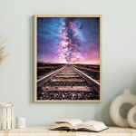 5D DIY Teemantv&auml;rvimine Raudtee ristpistes Mosaiik Teemanttikandid T&auml;isringi kandiline puur Kodukaunistus Round 30x40cm