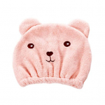 Bear Coral Fleece Thicken Quick Dry Hair M&uuml;ts k&auml;ter&auml;tik vett imav du&scaron;ikork roosa