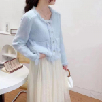 YYFS naiste moe vabaaja &uuml;hev&auml;rvilised s&uuml;gistalvised pikkade varrukatega O-kaelusega kampsunid One Size lilla