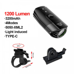 Jalgrattavalgusti t&otilde;stev vihmakindel USB MTB esilatern esituli Ultra taskulamp Jalgrattavalgustuse taskulamp LED jalgrattatarvikud L2 3200mAh must