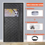 Puuvillane uksekardin Talvine Paksendatud Kodu Soe Tuulekindel K&uuml;lmakindel heliisolatsioon Iseimev vahesein Velcro Magnet Rippkardin 75*210