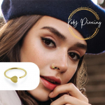 KODY PIERCING 14k kollane t&auml;iskuldne ninakruviga augustav ehe s&uuml;damega &ndash; kvaliteetne augustamine