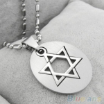 Unisex roostevabast terasest eemaldatav Magen David Hexagram helmestega ketiga kaelakee