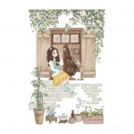 WC-kleebis Kauakestev erksav&auml;rviline lillekleebis Veekindel, kergesti paigaldatav seinakleebis vannitoa kaunistamiseks girl