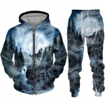 V&auml;rviline Wolf 3D Prinditud Spordidress Hip Hop T&auml;navar&otilde;ivad T&otilde;mblukuga kapuutsid, &Uuml;likond, Mehed, Naised, Laps, vabaaja kapuutsiga dressipluus, s&ouml;rkimiskomplekt 4XL