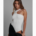 Moodne &uuml;hes t&uuml;kis l&uuml;hike kootud bodi naiste varrukateta O-kaelusega seksikas p&uuml;ksiriie m&auml;ngukost&uuml;&uuml;m Elegantne Slim Fit naiste kombinesoon 30601 S pruun