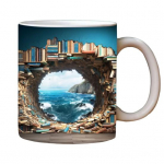 300-400 ml raamaturiiuliga kohvikruus k&auml;epidemega kuumakindel keraamiline toidukvaliteediga multifunktsionaalne teepiim vesi raamatukogu riiulitass raamatuarmastaja s&uuml;nnip&auml;evakingitus C