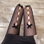 Kikilips sukkp&uuml;ksid, valged mustad siidist sukad, magusad ja seksikad kalav&otilde;rksukad One Size must