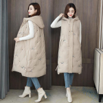 New Style Plus Size varrukateta puuvillase polsterdatud jakk Puuvillase polsterdatud jope keskmise pikkusega puuvillase polsterdatud jope vest XXXXXL must
