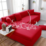 Veekindlad diivanikatted &uuml;hev&auml;rvilised nurgadiivani katted elastsed diivanikatted elutoa diivanikomplekt lemmikloomadele lastele 4 seater 230-300cm punane