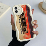 Samsung Galaxy A24 A54 A34 Xiaomi Poco X5 Redmi 13C Huawei Honor 90 Lite &uuml;mbrised A19 originaal retro kassettlint, eksklusiivne kreemmustriline pehme &uuml;mbris Xiaomi 11