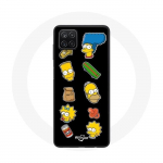 Samsung Galaxy A12 &uuml;mbris Simpsonite kleebised mustal taustal