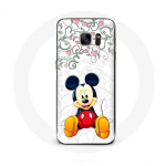 &Uuml;mbris Samsung Galaxy S6 edge Mickey Mouse Flowers Hearts jaoks