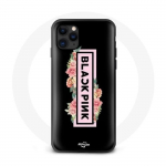 Coque pour Iphone 12 Blackpink Groupe de K-pop Logo Noir Rose Fond Noir