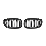 New Look Car Grille Grill Front Kidney Glossy 2 Line Double Slat For BMW 3 series E46 Sedan Touring Facelift 02-06 Accessories All Black black
