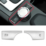 Car Multimedia Volume Buttons Cover Stickers Trim For Mercedes Benz  C class W204 GLK X204 E class W212 2007-2015 C W204 2007-2014