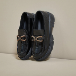 Naiste moekas libisemine paksu kontsaga vabaajajalatsid, &uuml;mmargused jalatsid, ketiplatvormiga naistele, mugavad PU-nahast t&ouml;&ouml;kingad, &auml;rilised vabaajajalatsid 35 must