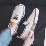 Bear One Foot Stirrups Laisad jalan&otilde;ud Naistele Sada komplekti jalga hingavaid l&otilde;uendijalatseid Vabaaja lamedad kingad 40 valge