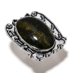 Natural Lodolite Quartz Gemstone 925 Sterling Silver Gift Ring Size 7 w2t77