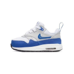 Nike Air Max 1 EasyOn TD Kuninglik Sinine Beebi Tossud Valge Neutraalne Hall Must DZ3309-104 18.5