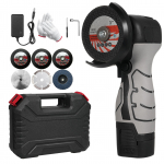 Juhtmeta nurklihvmasin 7000 p/min Elektriline lihvimist&ouml;&ouml;riist Mini-lihvmasin 1 tk 16,8 V 2000 mAh akuga EU Plug & 6 Blades must