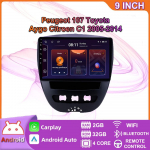Android 2 Din auto multimeediumipleier Peugeot 107 Toyota Aygo Citroen C1 2005-2014 peaseadmele Stereo Carplay GPS-navigatsioon BT WIFI 2+32GB 2+32GB