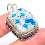 Natural K2 Blue Azurite Gemstone 925 Sterling Silver Gift Pendant 1.65 n9h42