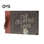 V&auml;ljal&otilde;igete albumi fotoalbum DIY k&otilde;vade kaantega lahtiste lehtedega vintage j&otilde;upaberist pitsiga pulmareisid Beebi pere Laste aastap&auml;eva pildikogu raamat pruun